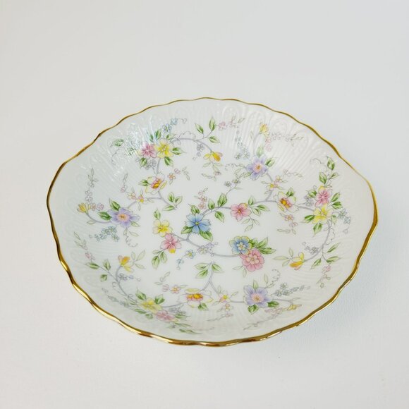 Andrea By Sadek Corona Floral Dessert Serving Set, Chip & Dip Set, Japan c.1996 - Picture 5 of 8